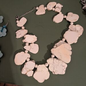 Elegant White-Cream Color Stone Necklace